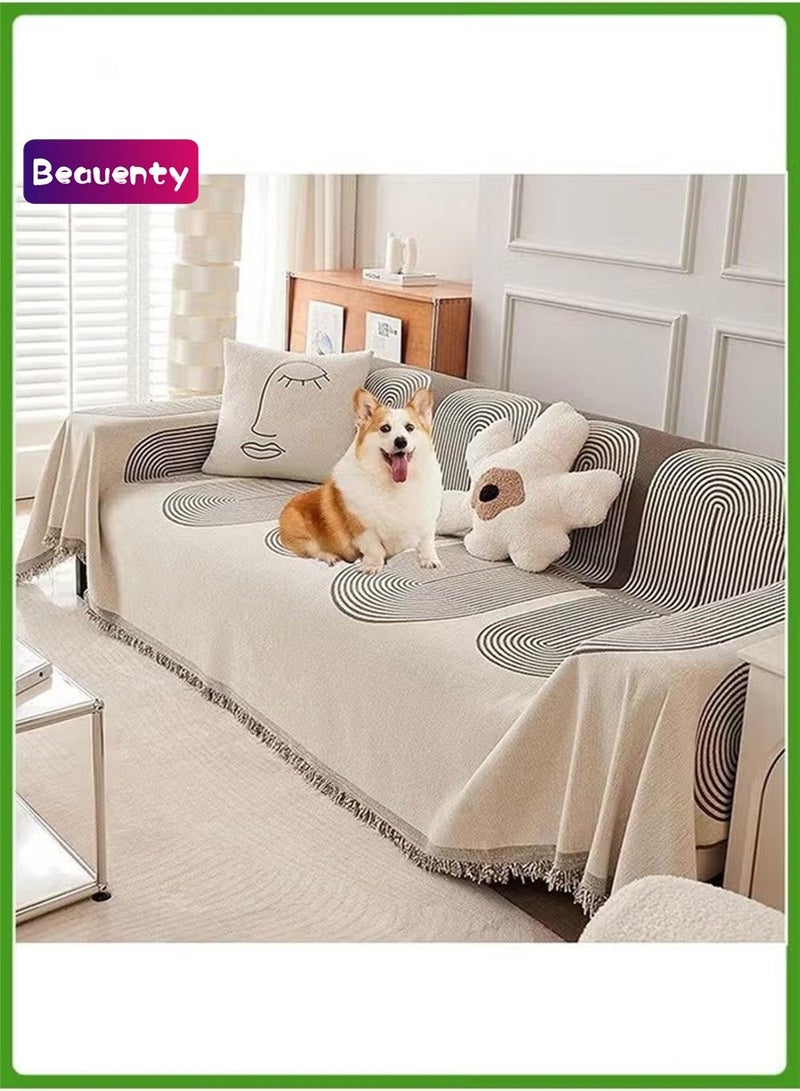 Beauenty Double Sided Chenille Sofa Cover, Stylish Sofa Cover, Chenille Furniture Sofa Cover Towel, Four Seasons Chenille Sofa Cover Available Both Sides 180*130 - Image 1